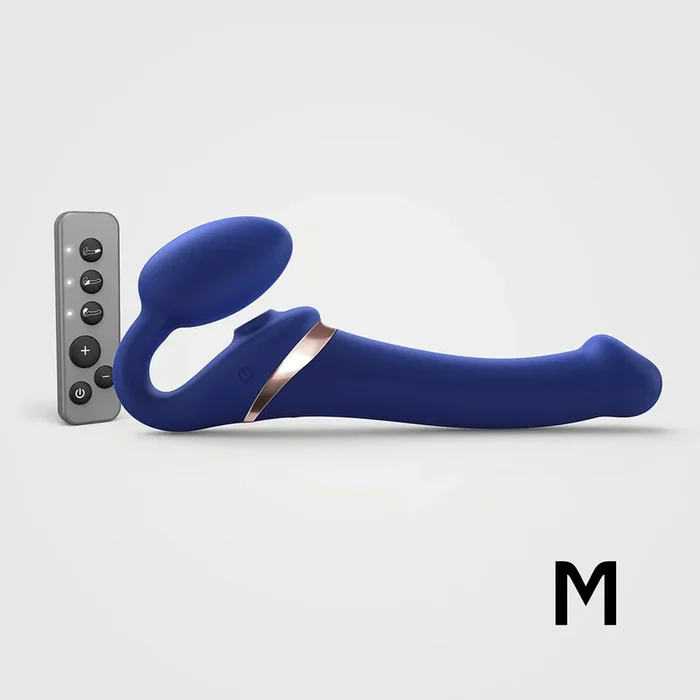 Strap-On-Me Multi-Orgasm Medium Bendable Strap-On – Blue