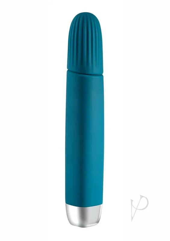 Super Slim Rechargeable Vibrating Wand Vibrator – Teal