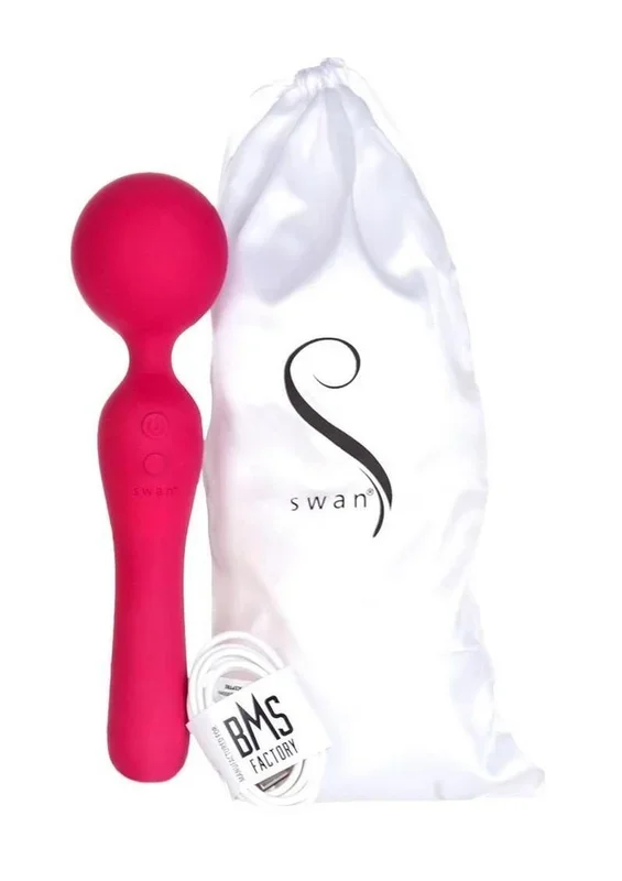 Swan The Swan Sceptre Rechargeable Silicone Dual End Wand Massager Adult Toy Store