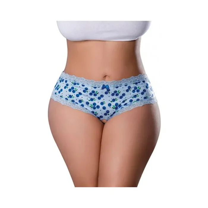 Sweet Treats Crotchless Boy Short W/wicked Sensual Care Blueberry Lube – Blue Qn