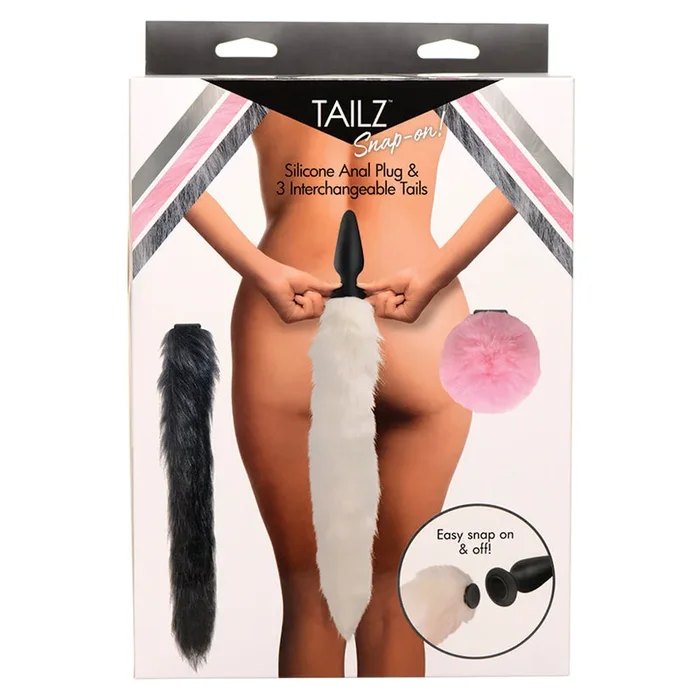Tailz Snap-On Silicone Anal Plug & 3 Interchangeable Tails