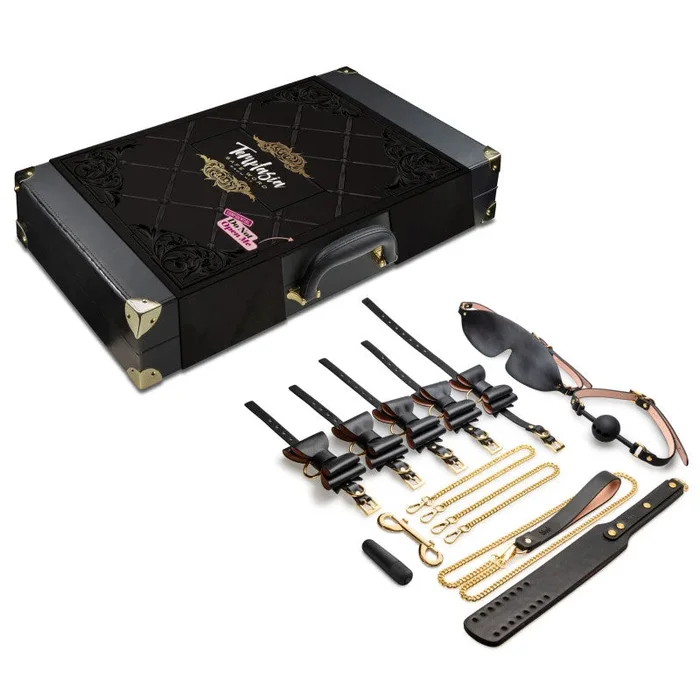 Temptasia Safe Word Bondage Kit with Suitcase – 9 Piece Bondage Set