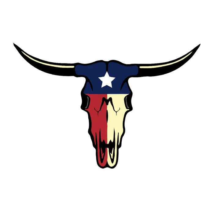Texas State Longhorn Skull, Sticker Decal