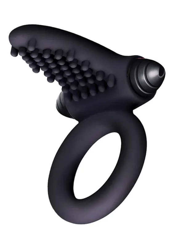 The 9’s – S-Bullet Ring Tongue Silicone Vibrating Cock Ring