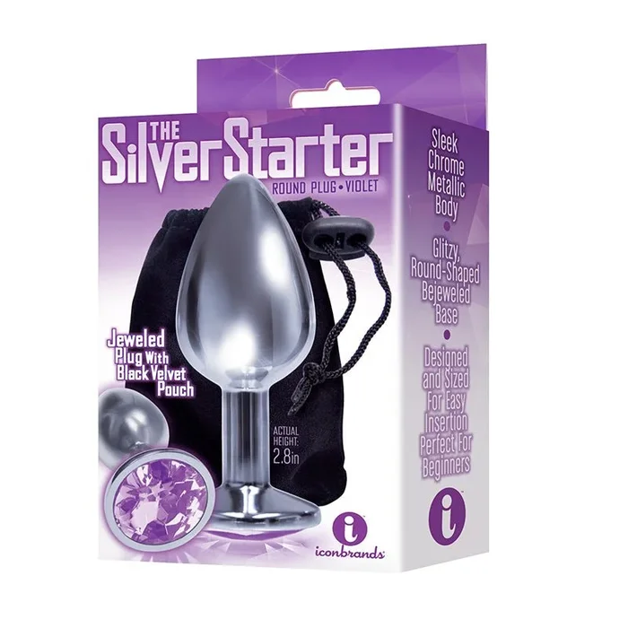 The 9’s, The Silver Starter, Bejeweled Stainless Steel Plug, Violet