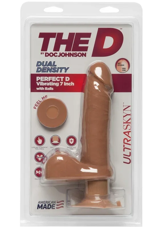 The D Perfect D Ultraskyn Vibrating Dildo with Balls