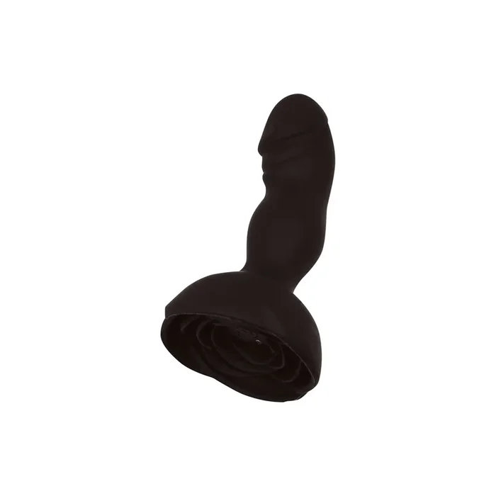 THE LE ROSE COLLECTION BOUCHON ROSE VIBRATING MASSAGER WITH REMOTE – BLACK