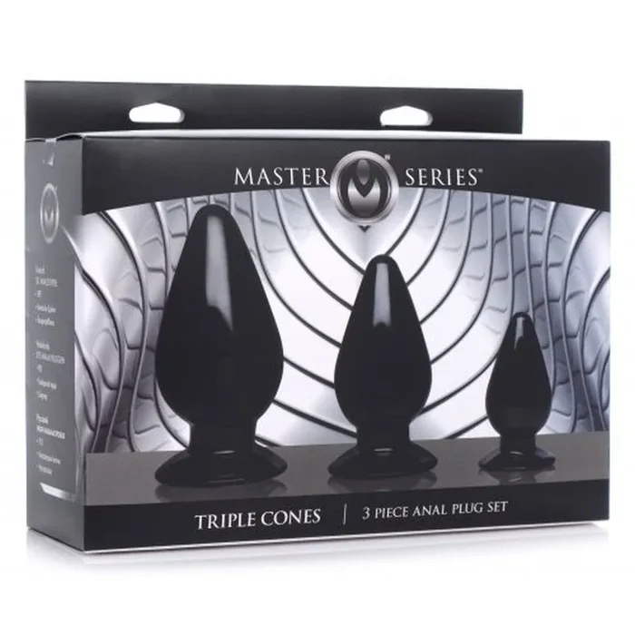 The Master Series – 3 Piece Anal Plug Set – Black