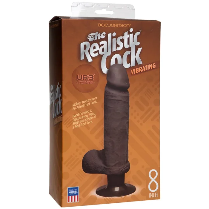 The Realistic Cock – UR3 – Vibrating 8 Inch Chocolate