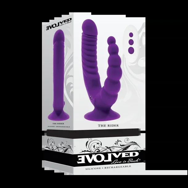 The Rider Dual Stim Double Penetration Vibrator by Evolved