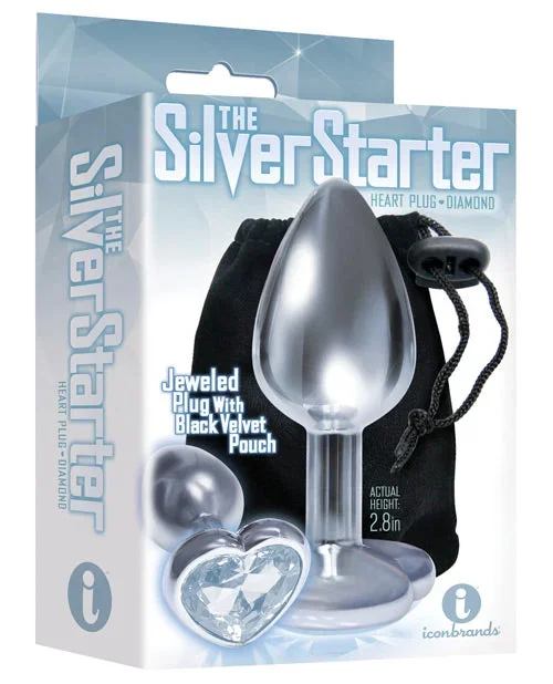 The Silver Starter Bejeweled Heart Stainless Steel Plug