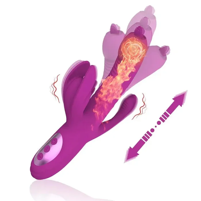 Thrusting Triple Rabbit Vibrator Sex Toy