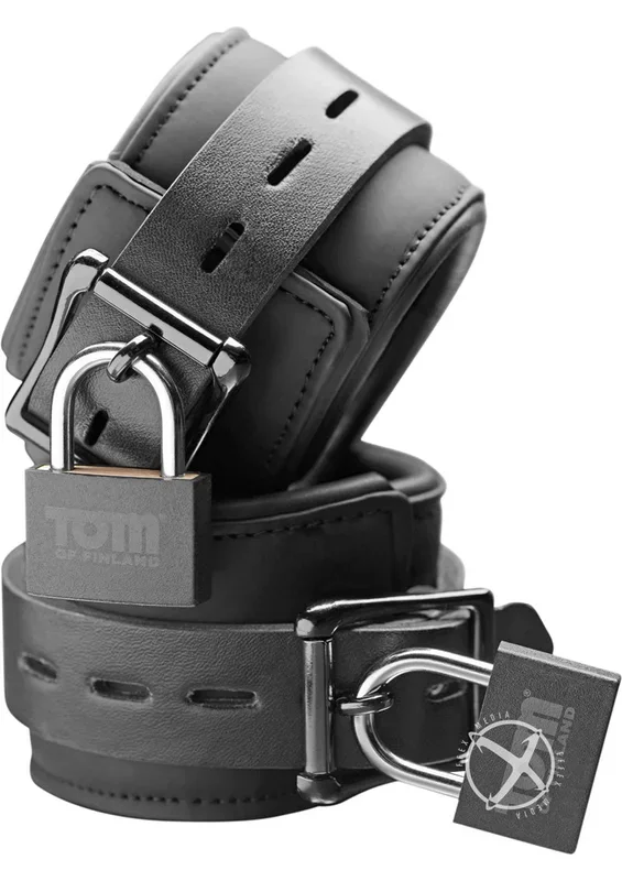 Tom Of Finland Neoprene Wrist Cuffs with Locks