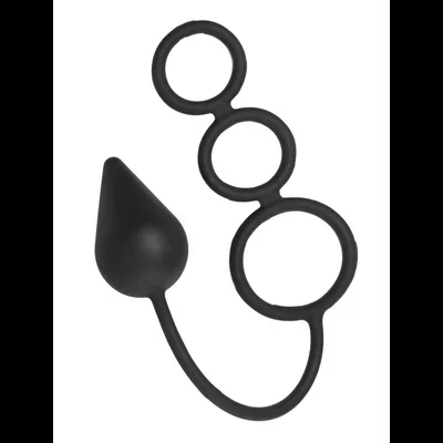 Triple Threat – Silicone Cock Ring with Anal Plug