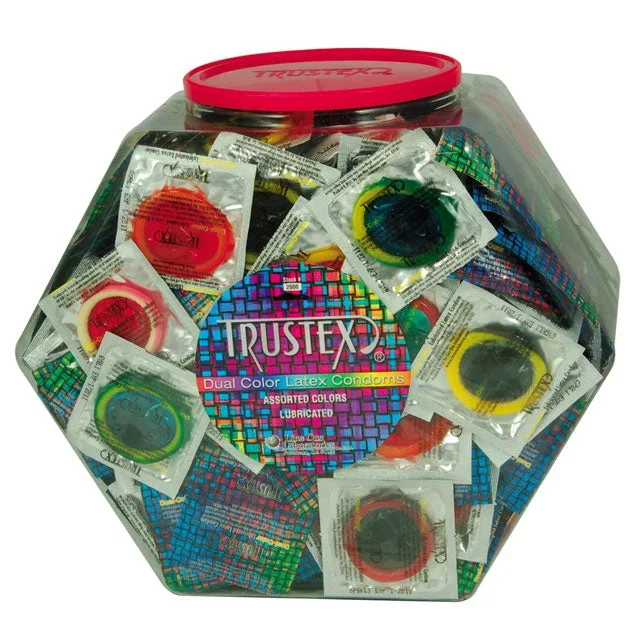 Trustex Dual Color Latex Condoms (100 Per Bowl)