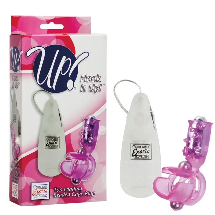 Up! Hook It Up! Top Loading Beaded Cage Ring – Pink