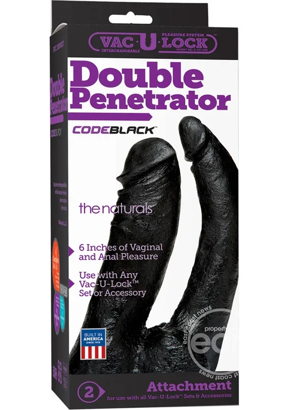 Vac-U-Lock CodeBlack Double Penetrator Dildo – Black