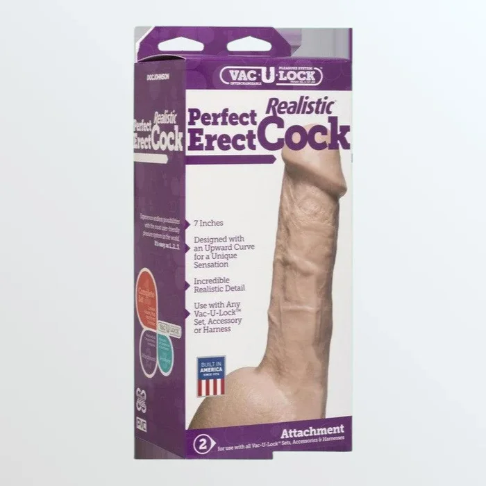 Vac-U-Lock Perfect Erect Realistic 7″ Cock for Harnesses
