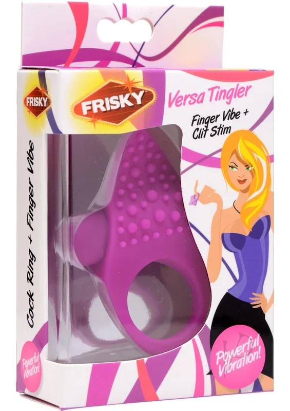 Versa Tingler Finger Vibrator And Clit Stim Silicone Purple Frisky