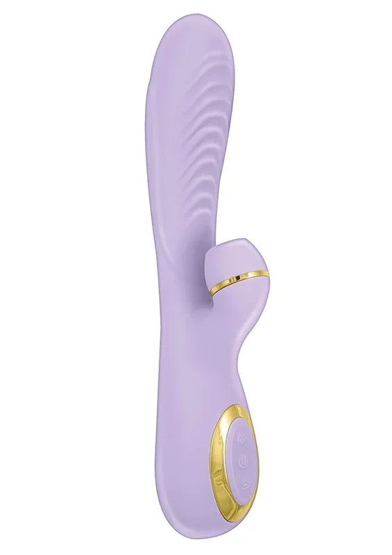 Vibes Of New York Ribbed Suction Rechargeable Silicone Vibrator