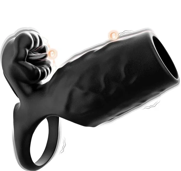 Vibrating Cock Ring with Penis Sleeve