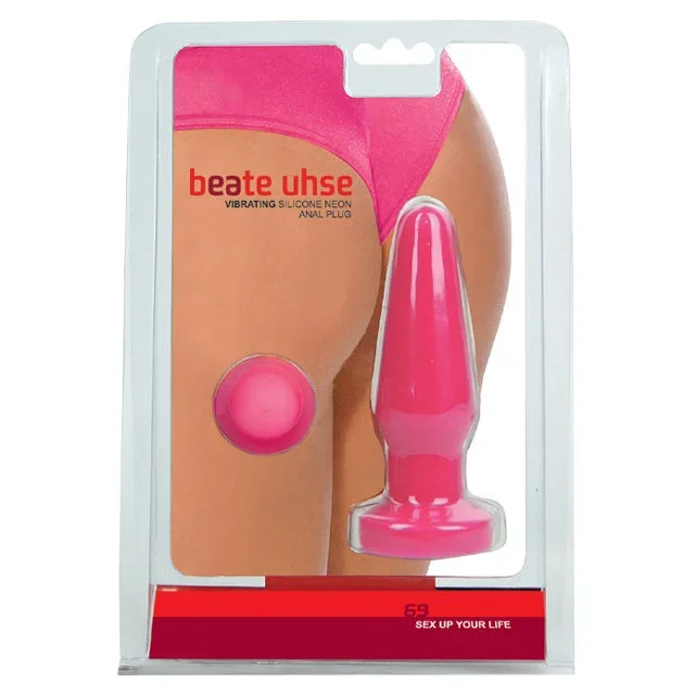 Vibrating Silicone Anal Plug Pink+