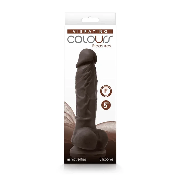 Vibrating Silicone Pleasure Colours Dildo – Dark Brown