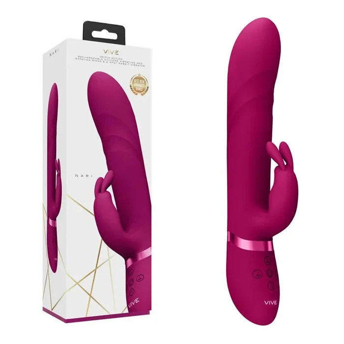 VIVE Nari – Pink 24.1 cm USB Rechargeable Rabbit Vibrator