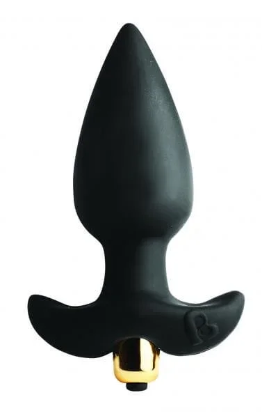 Waterproof Vibrating Silicone Butt Plug Throb P-Spot Black