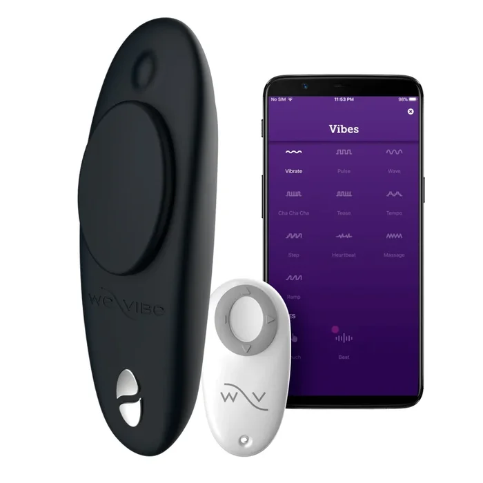 We-Vibe Moxie Black Panty Vibrator with Remote Control and App