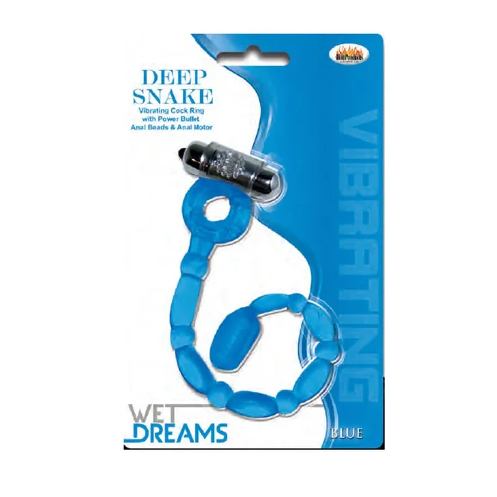 Wet Dreams Vibrating Deep Snake Cockring-Blue
