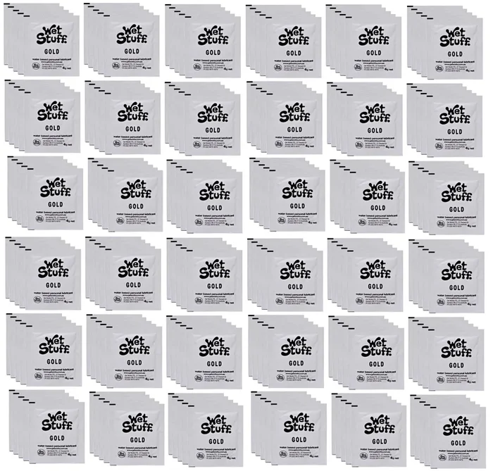 Wet Stuff Gold Water Based Lubricant Sample Travel Sachets (4g x 1000) BULK