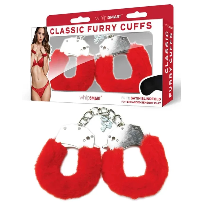 WhipSmart Classic Furry Cuffs – Red