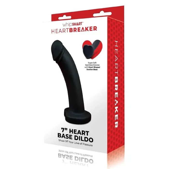 WhipSmart Heartbreaker 7” Heart Base Dildo – Black