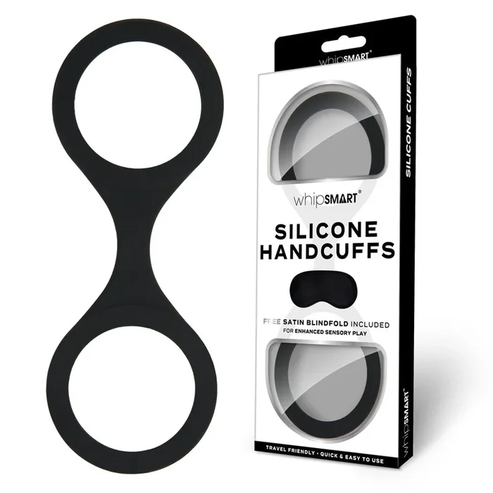 WhipSmart Silicone Handcuffs – – Restraint with Bonus Blindfold