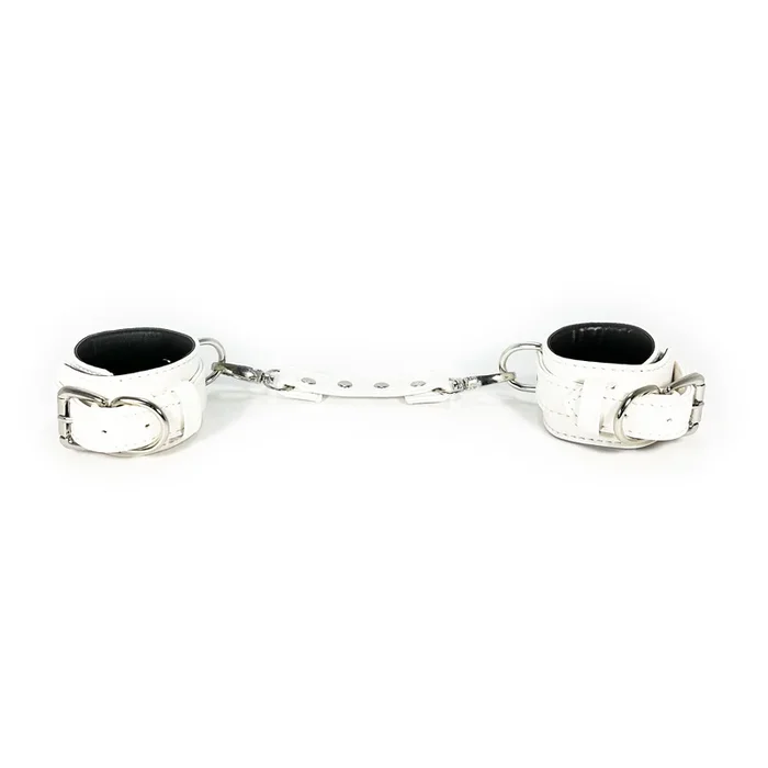 White Connecting Wrist Cuffs by Fetish Pleasure Play