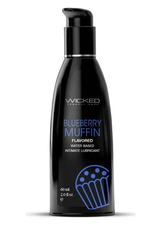Wicked Aqua Water Based Flavored Lubricant Blueberry Muffin