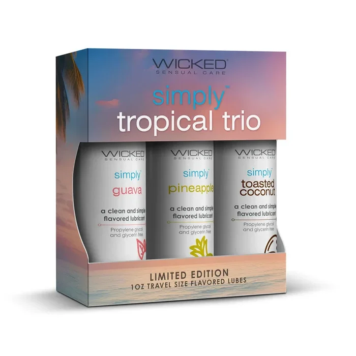 Wicked Simply Tropical Trio Flavoured Water Based Lube – Set of 3 x 30 ml Bottles
