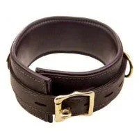 Wide Nubuck Leather Collar – Brown