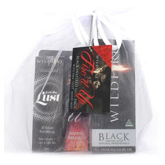 Wildfire Fire It Up Black Pleasure Oil Couples Gift Pack