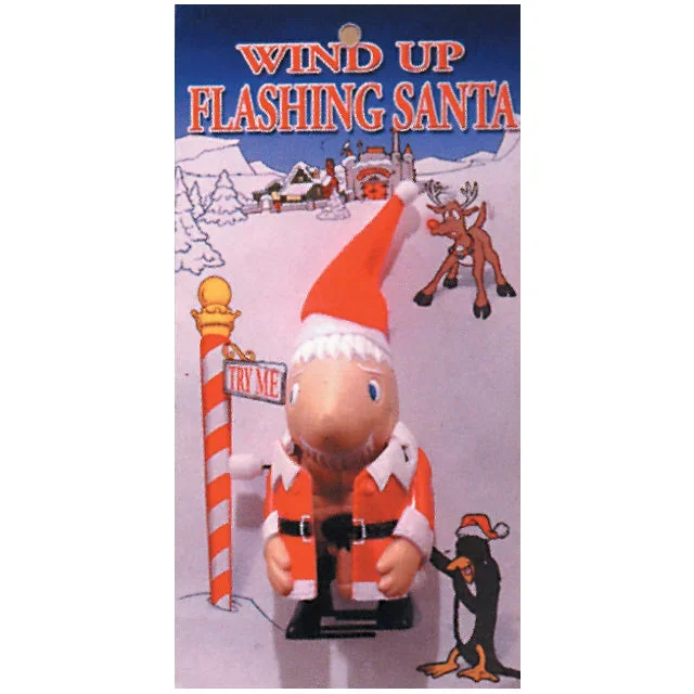 Wind Up Flashing Santa
