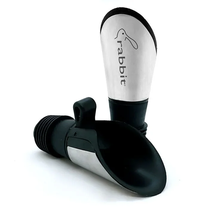 Wine Pourer and Stopper – Stainless Steel – Set of 2