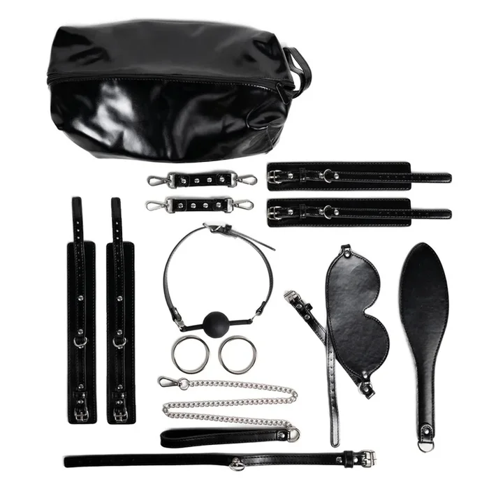 Winyi 13-Piece Faux Leather Bondage Kit Bag