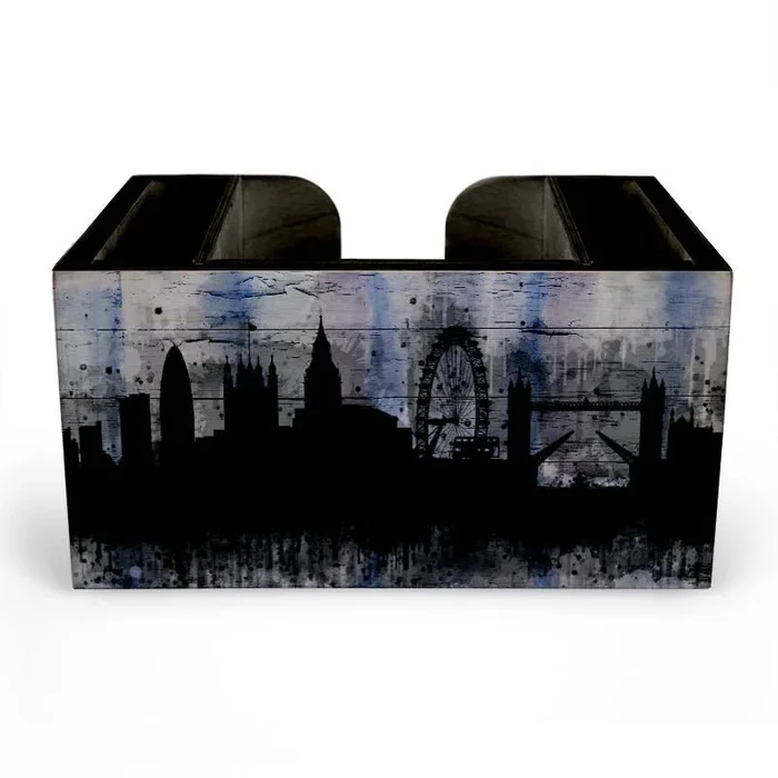 Wooden Bar Caddy – City Scene