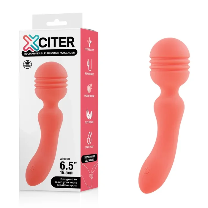 Xciter – Orange – Orange 16.5 cm USB Rechargeable Massage Wand