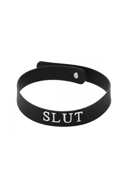 XR Brands – Master Series – SLUT Silicone Collar – Black