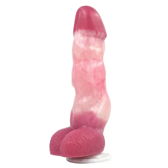 여성용 9인치 흡입 컵 핑크 딜도