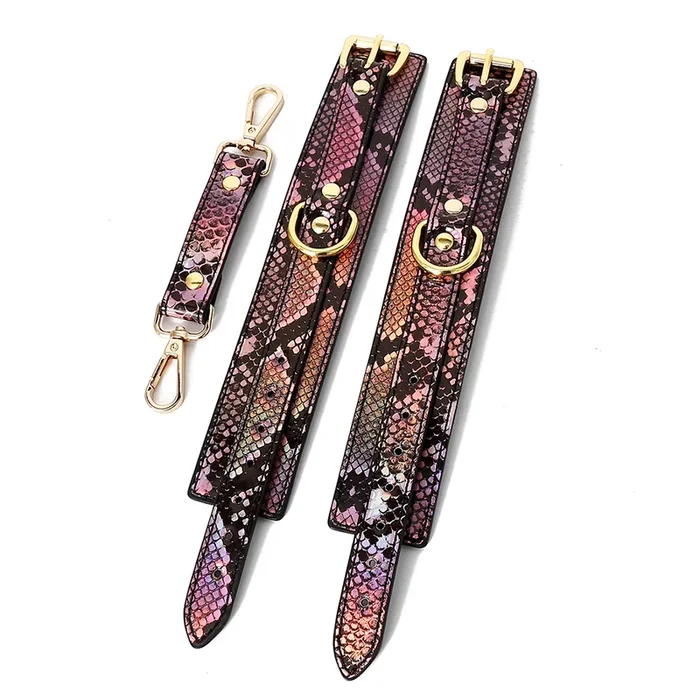 Yiwu Holographic Snakeskin Faux Leather Wrist Cuffs