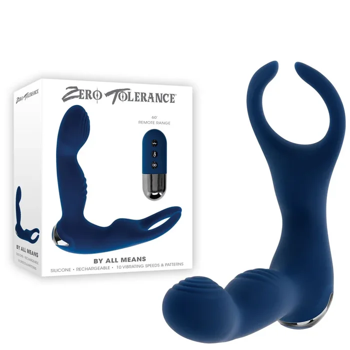 Zero Tolerance BY ALL MEANS – 13.4 cm USB Rechargeable Prostate Massager with Cock Ring