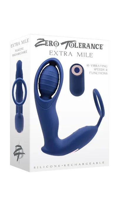 Zero Tolerance EXTRA MILE – Blue USB Rechargeable Vibrating Prostate Massager